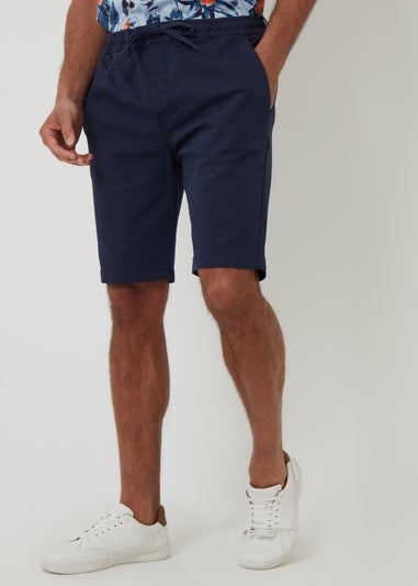 Threadbare Navy Elasticated Waist Stretch Chino Shorts