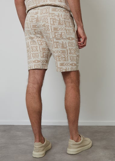 Threadbare Natural Patterned Textured Pull On Shorts