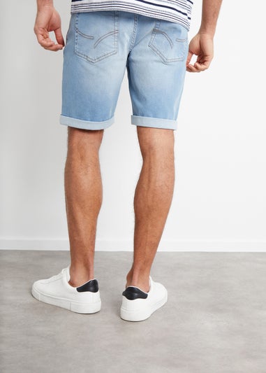 Threadbare Light Blue Edmonton Turn Up Denim Shorts