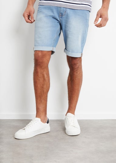 Threadbare Light Blue Edmonton Turn Up Denim Shorts