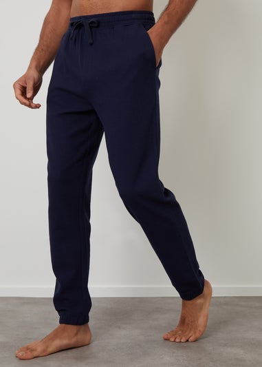 Threadbare Navy 2 Pack Waffle Textured Cotton Lounge Pants