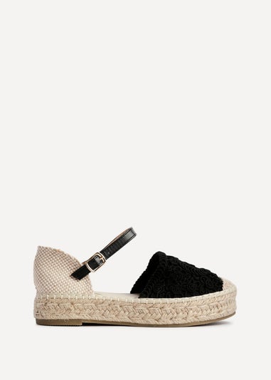 Linzi Adelina Black Woven Two Part Espadrille Sandal
