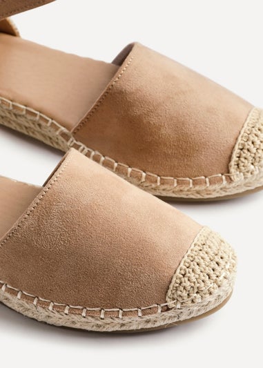 Linzi Neroli Taupe Suede Closed Toe Espadrille Flatform Sandal