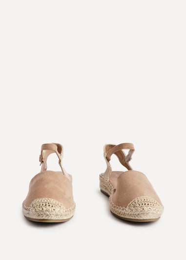 Linzi Neroli Taupe Suede Closed Toe Espadrille Flatform Sandal