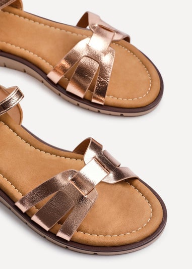 Linzi Isabel Pink Faux Leather Two Part Sandal