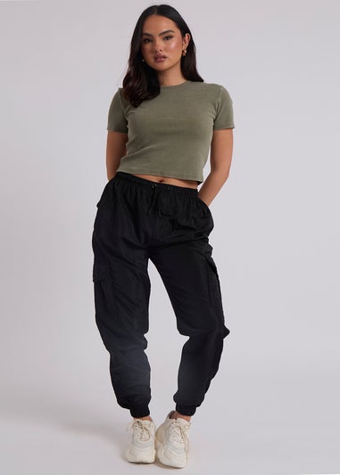 Urban Bliss Black Parachute Cargo Trouser