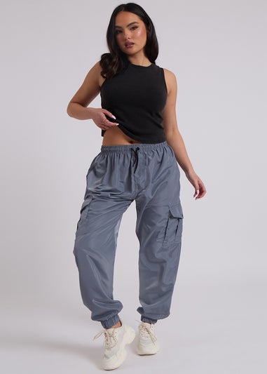 Urban Bliss Grey Parachute Cargo Trouser