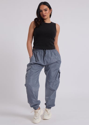 Urban Bliss Grey Parachute Cargo Trouser