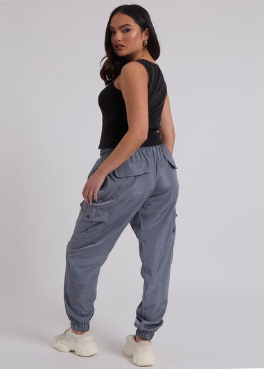 Urban Bliss Grey Parachute Cargo Trouser