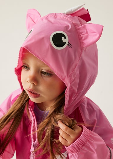 Regatta Luna Pink Kids Charco Waterproof Breathable Isolite Rainsuit (6 Months - 6 Years)