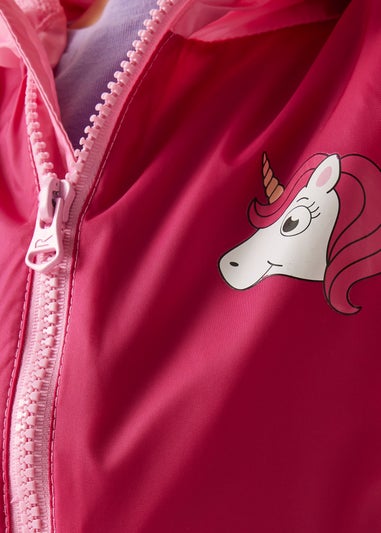 Regatta Luna Pink Kids Charco Waterproof Breathable Isolite Rainsuit (6 Months - 6 Years)