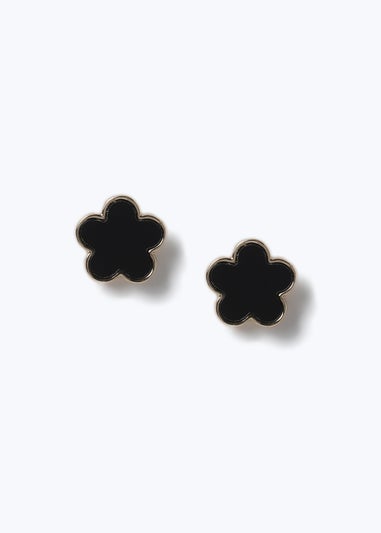Muse Black Flower Earrings