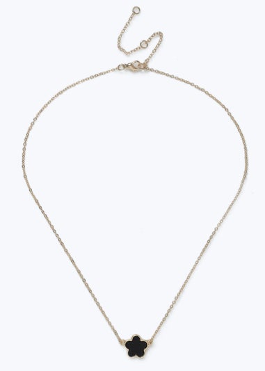 Muse Black Flower Necklace