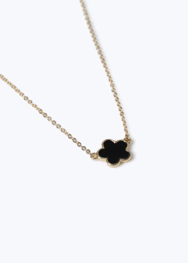 Muse Black Flower Necklace