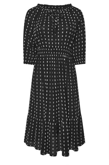 Yours Curve Dot Print Tie Front Midaxi Dress