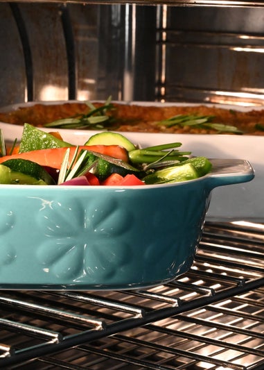 Beau & Elliot Teal Carnaby Small Porcelain Embossed Oven Dish