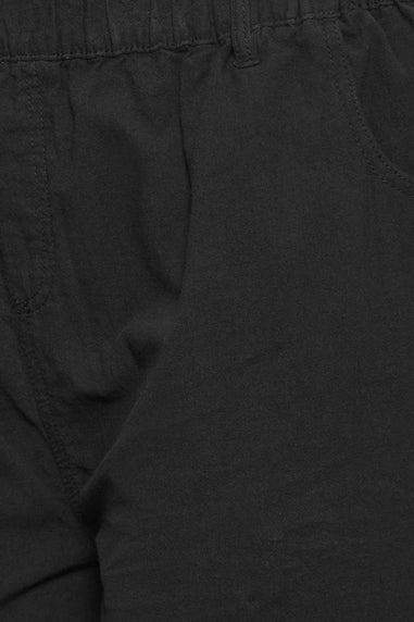 Yours Curve Black Cool Cotton Wide Leg Trousers