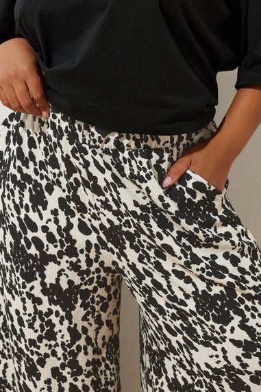 Yours Curve White Cow Print Midaxi Culottes
