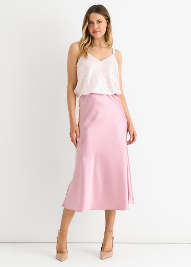 Gini London Pink Sequin V Neck Cami Top