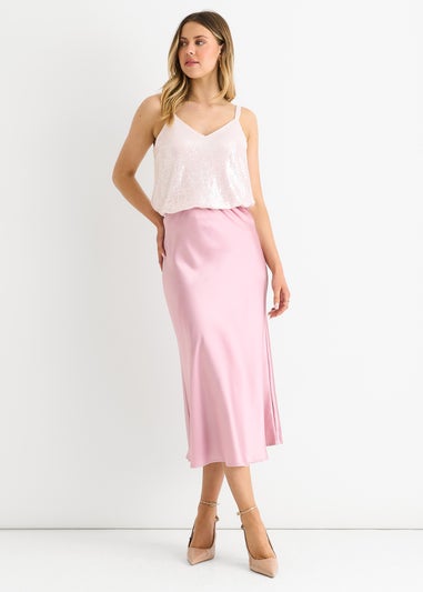 Gini London Pink Sequin V Neck Cami Top