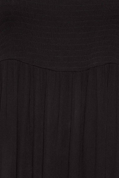 Yours Curve Black Shirred Strappy Sundress