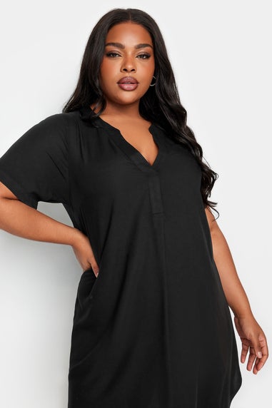 Yours Curve Black Midi Tunic Dress