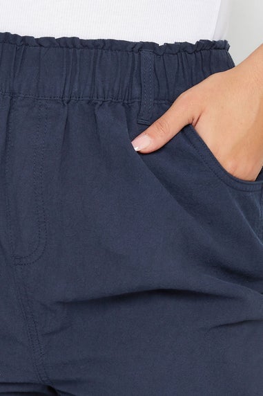 Yours Curve Navy Blue Cool Cotton Shorts