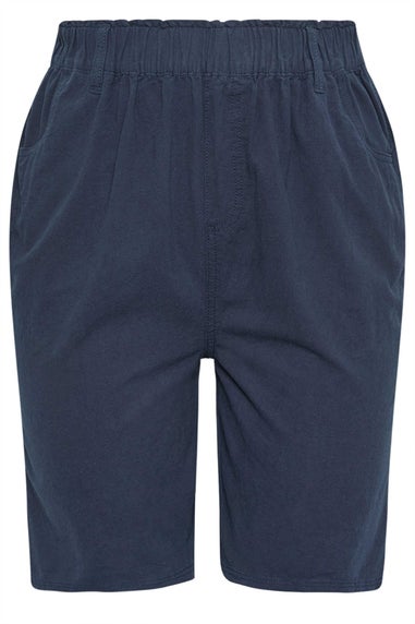 Yours Curve Navy Blue Cool Cotton Shorts