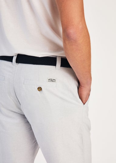 Tokyo Laundry Light Blue Cotton Oxford Shorts with Belt