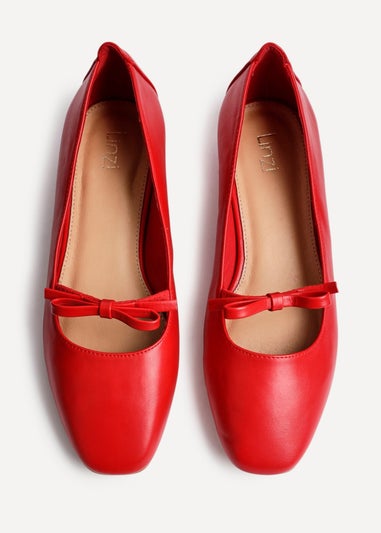 Linzi Cressida Red Faux Leather Ballet Pump
