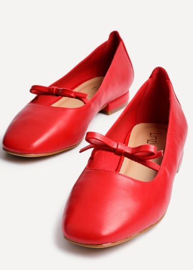 Linzi Cressida Red Faux Leather Ballet Pump
