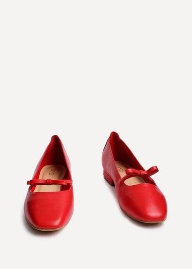 Linzi Cressida Red Faux Leather Ballet Pump