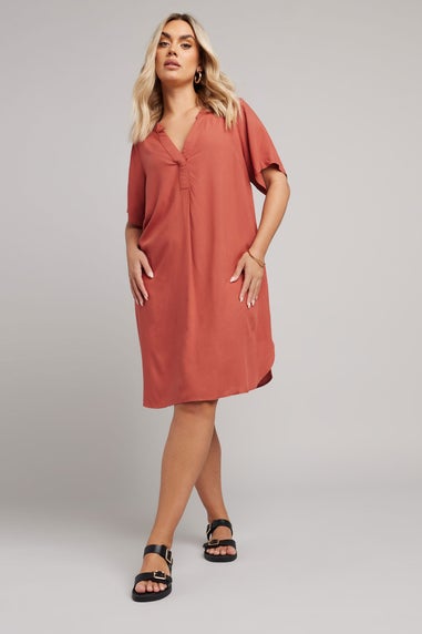 Yours Curve Rust Orange Tunic Mini Dress