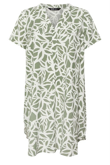 Yours Curve Green Abstract Tunic Mini Dress