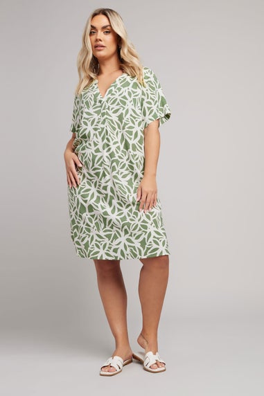 Yours Curve Green Abstract Tunic Mini Dress
