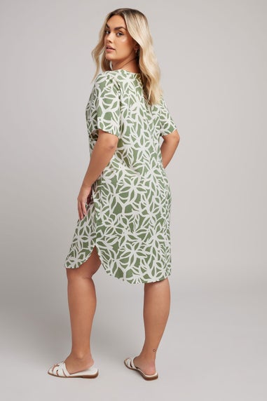 Yours Curve Green Abstract Tunic Mini Dress