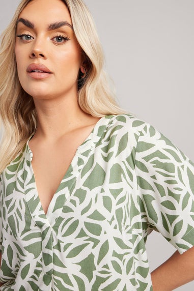 Yours Curve Green Abstract Tunic Mini Dress