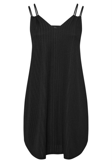 Yours Curve Black Textured Double Strap Mini Dress