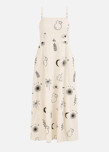 Yumi Ivory Mystic Print Midi Sundress