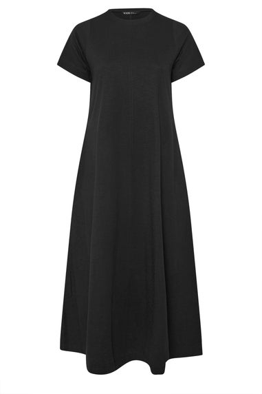 Yours Curve Black Midaxi T Shirt Dress