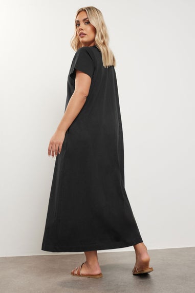 Yours Curve Black Midaxi T Shirt Dress