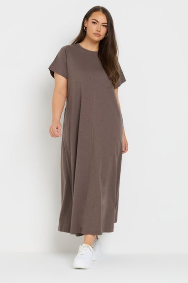 Yours Curve Brown Midaxi T Shirt Dress