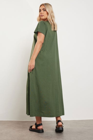 Yours Curve Khaki Green Midaxi T Shirt Dress