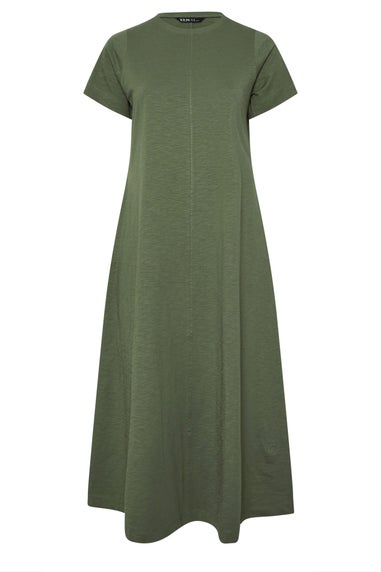 Yours Curve Khaki Green Midaxi T Shirt Dress