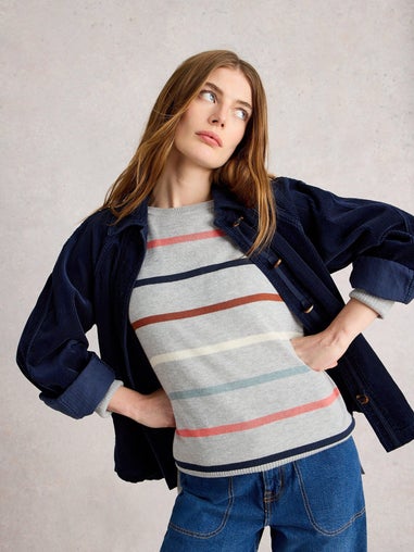 Gestreifter Pullover Olive