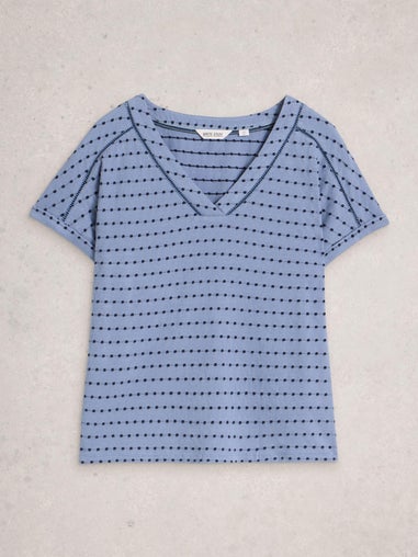 Besticktes Streifen-T-Shirt