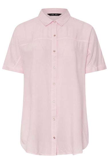 Yours Curve Light Pink Washed Chambray Shirt