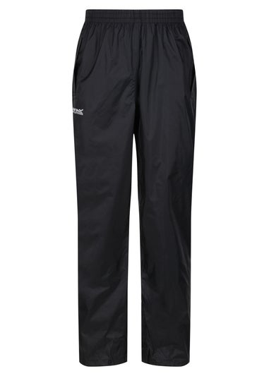 Regatta Kids Pack It Black Waterproof Breathable Isolite Overtrousers