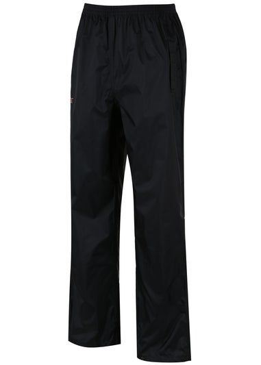 Regatta Kids Pack It Black Waterproof Breathable Isolite Overtrousers
