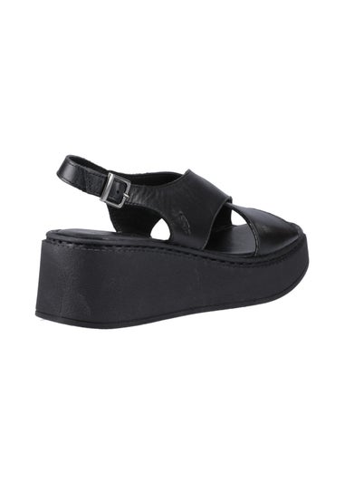 Hush Puppies Black Bex Wedge Sandal